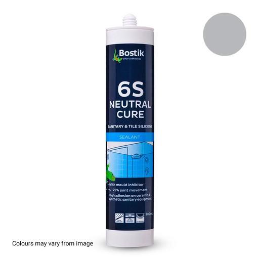 Bostik 30608435 300ml 6S Neutral Cure Sanitary & Tile Silicone Sealant - Silver Ash