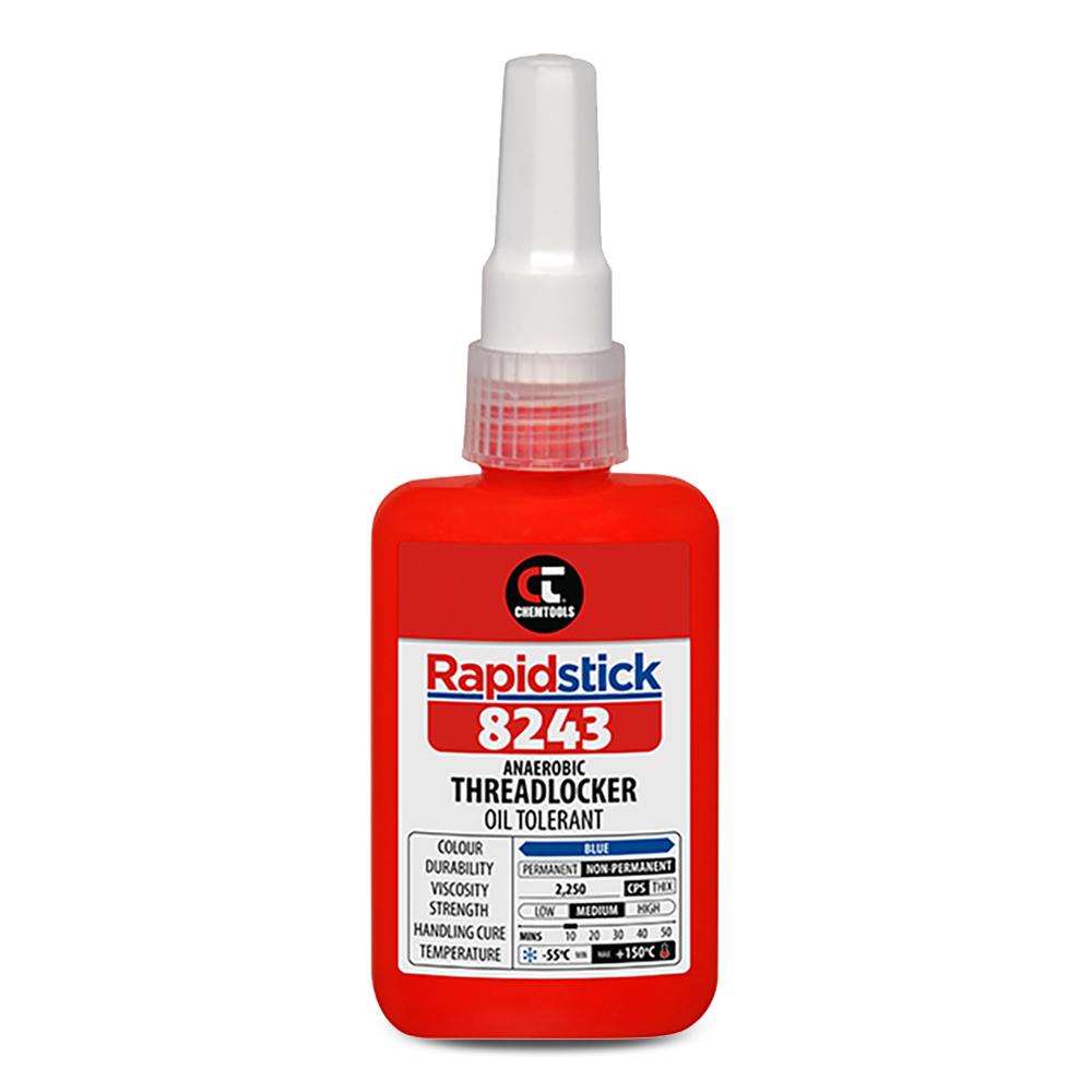Chemtools 8243-50 50ml Rapidstick Threadlocker - Oil Tolerant - Blue – image 1