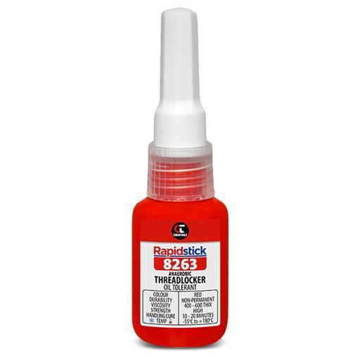 Chemtools 8263-10 10ml Rapidstick Threadlocker - Oil Tolerant - Red