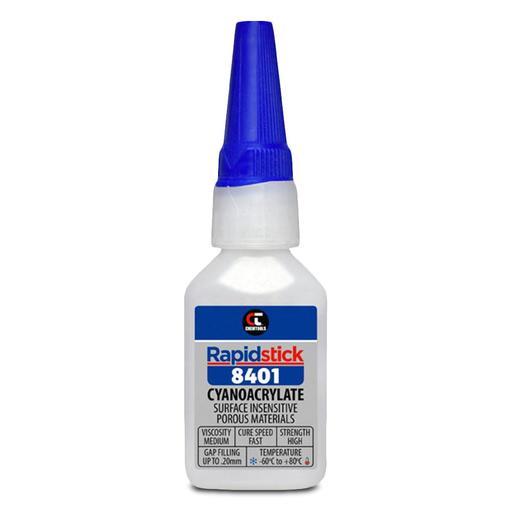 Chemtools 8401-20 25ml Rapidstick Instant Adhesive - Surface Insensitive - Porous Materials - Clear