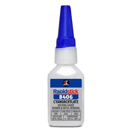 Chemtools 8406-20 25ml Rapidstick Instant Adhesive - Wicking Grade - Rubber & Metal Bonding - Clear