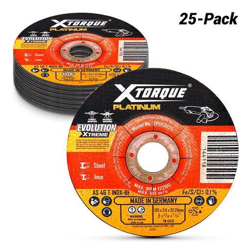 Xtorque XPDCG125-25 Platinum 25-Pack 125mm (5") 2.5mm Depressed Centre Premium Inox Cut & Grind Disc
