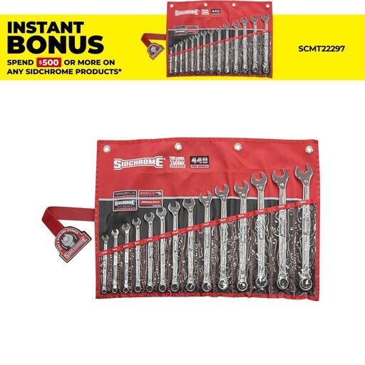 Sidchrome SCMT22297 14pce 440 Pro Series Ring & Open End Metric Spanner Set
