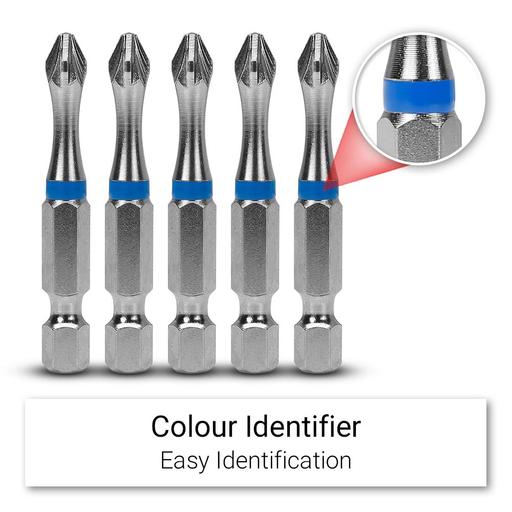 Xtorque PZ1505 5-Pack PZ1 50mm Magnetic Pozidrive Head Torsion Driver Bits – image 3