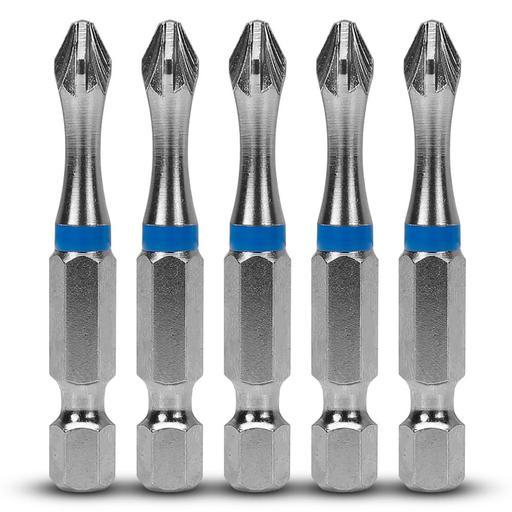 Xtorque PZ2505 5-Pack PZ2 50mm Magnetic Pozidrive Head Torsion Driver Bits – image 2