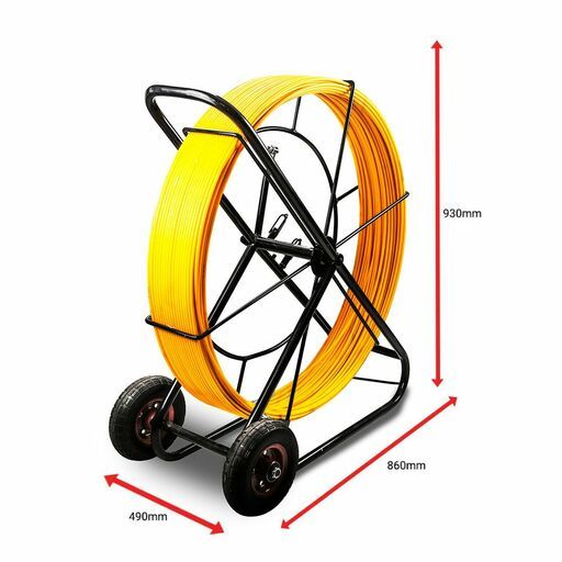 Sparrow SFTF158 150m x 8mm Fibreglass Duct Rodder Cable with Wheeled Steel Frame – image 4