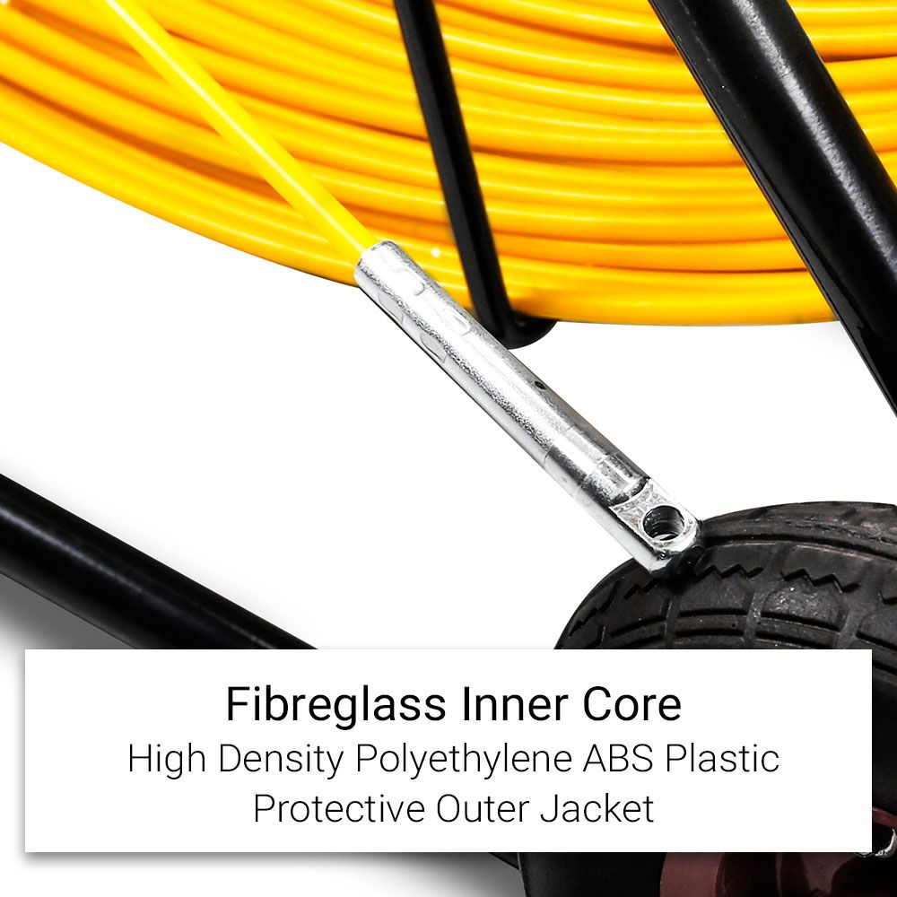 Sparrow SFTF158 150m x 8mm Fibreglass Duct Rodder Cable with Wheeled Steel Frame – image 9