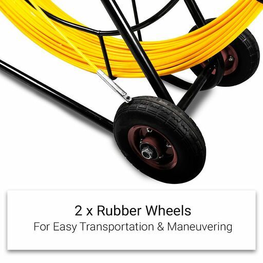 Sparrow SFTF158 150m x 8mm Fibreglass Duct Rodder Cable with Wheeled Steel Frame – image 5