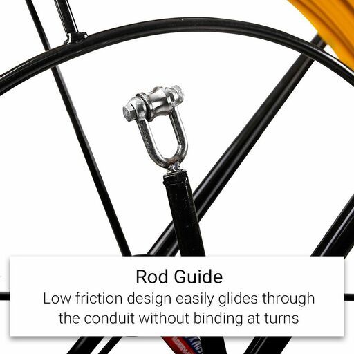 Sparrow SFTF158 150m x 8mm Fibreglass Duct Rodder Cable with Wheeled Steel Frame – image 7