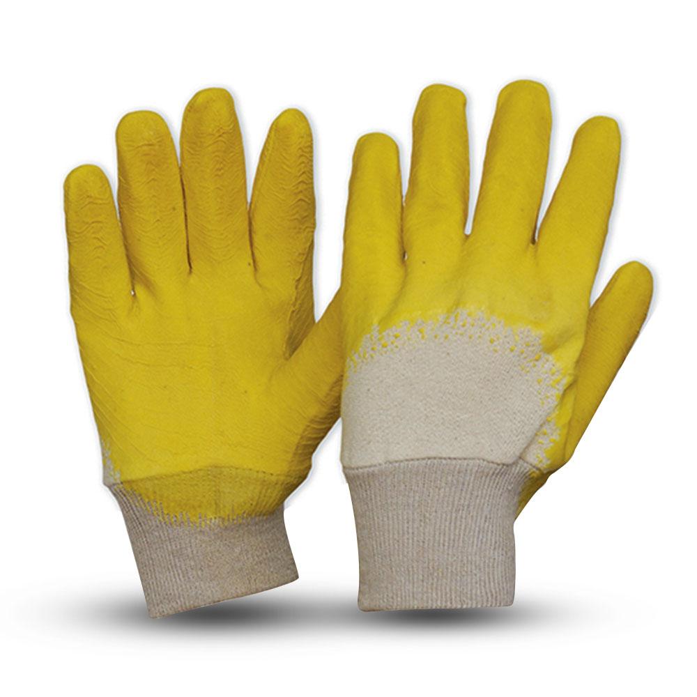 Pro Choice Yellow Latex Glass Gripper Glove With Knitted Wrist Glove X12 - GG105 main image 1