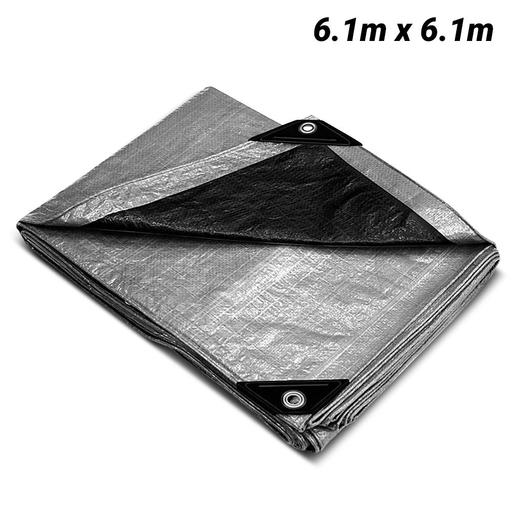 Polytuf SB2020 6.1m x 6.1m Extra Heavy Duty Silver/Black Tarp
