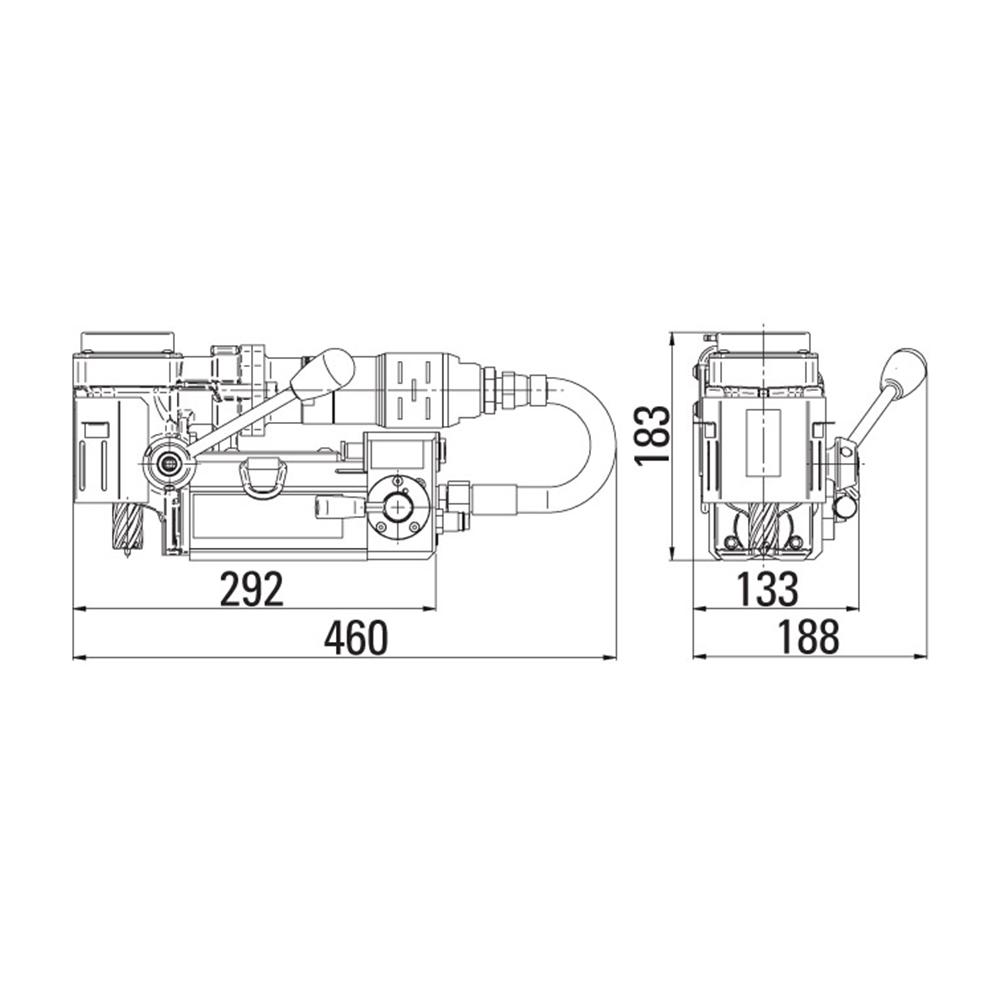 Holemaker HMP35AD-ATEX 35mm Dia X 25mm Cap Air 35, Fully Atex 11 Certified (Pneumatic) Magnetic Base Angle Drill - MADE IN EUROPE – image 2