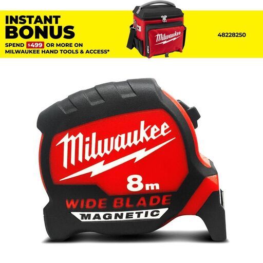 Milwaukee 48220208M 8m Wide Blade Magnetic Tape Measure