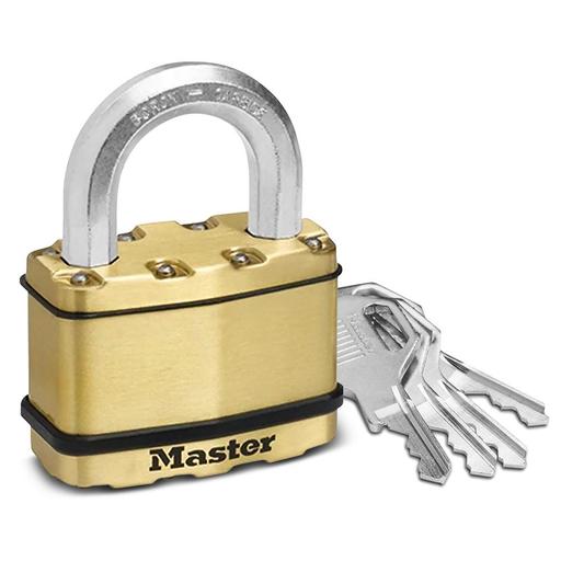 Master Lock M15BDAU 64mm (2-1/2") Excell Brass Covered Laminated Steel Padlock