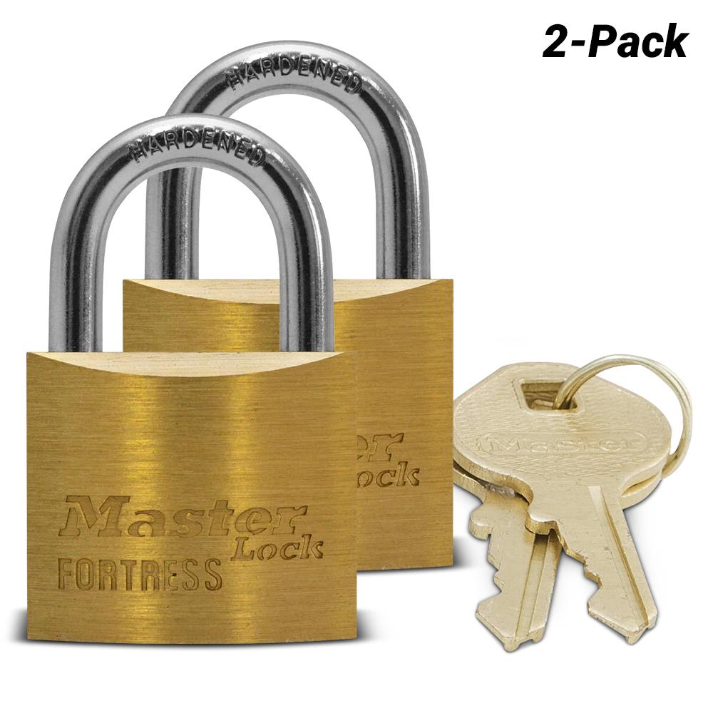 Master Lock - Padlock: Brass, Keyed Different, 1-1/2″ Wide