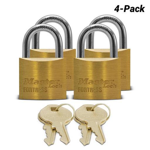 Master Lock FM1840QAU 4-Pack 40mm (1-1/2") Fortress Brass Padlock