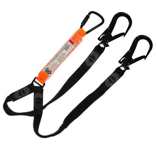 LINQ WLE2KTST 1.85m Elite Double Leg Elasticated Lanyard with Hardware