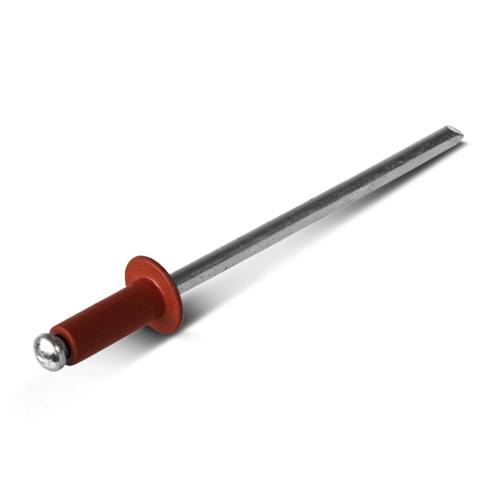 Apex AS-4-3-HL-HP 100-Pack 3.2mm x 8.6mm Aluminium/Steel Headland/Tuscan Red Rivet – image 2