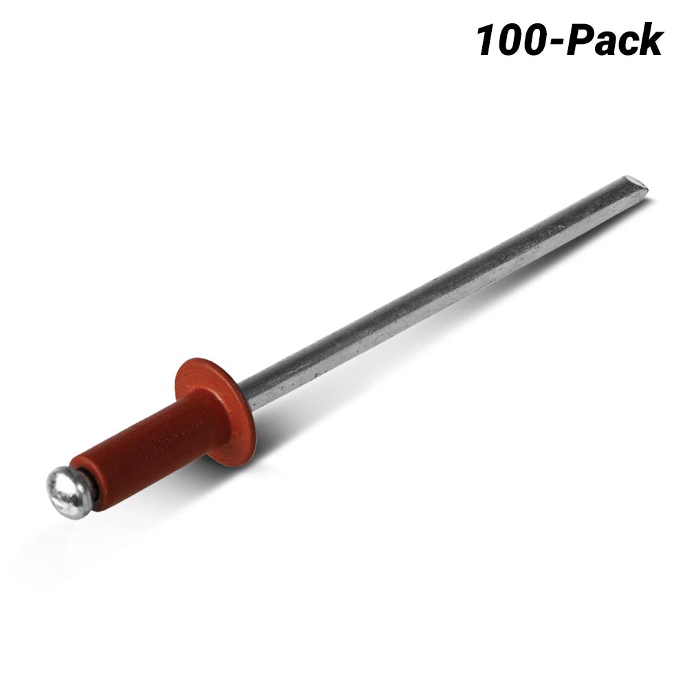 Apex AS-4-3-HL-HP 100-Pack 3.2mm x 8.6mm Aluminium/Steel Headland/Tuscan Red Rivet – image 1