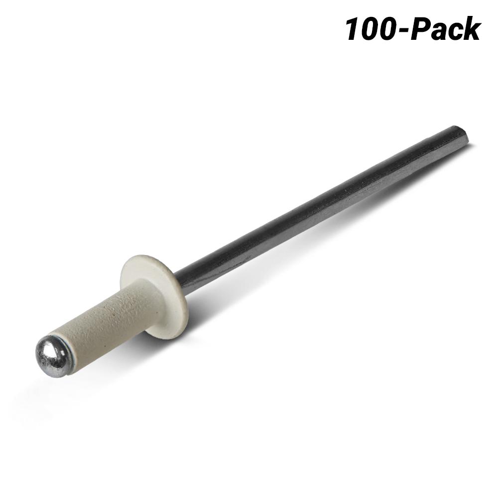 Apex AS-4-3-W-HP 100-Pack 3.2mm x 8.6mm Aluminium/Steel White Rivet – image 1