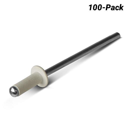 Apex AS-4-3-W-HP 100-Pack 3.2mm x 8.6mm Aluminium/Steel White Rivet