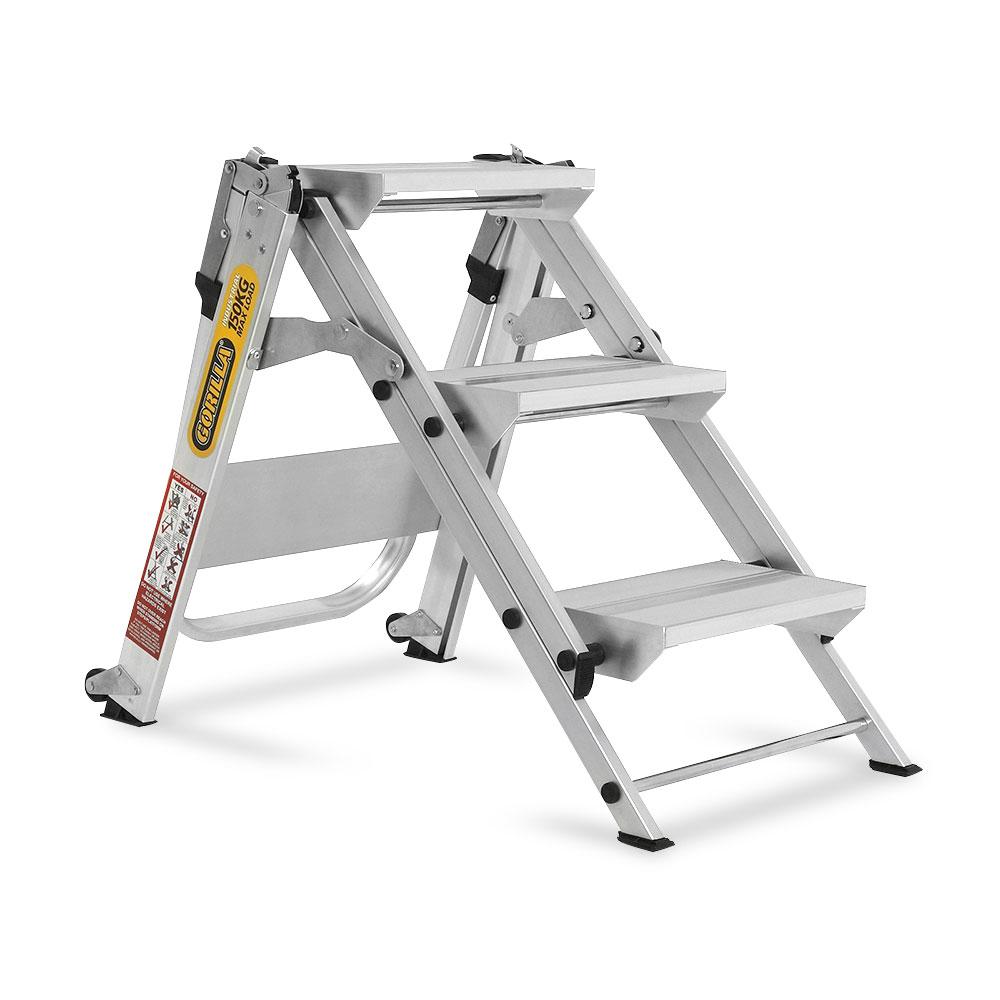 Gorilla GOR3STAIR 3Step 150kg Heavy Duty Foldable Aluminium