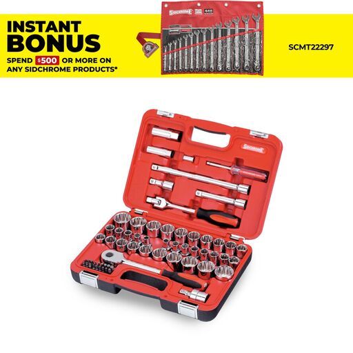 Sidchrome SCMT10801 61pce 1/2" Drive Metric & AF Socket Set