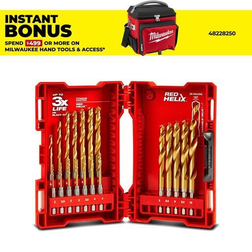 Milwaukee 48894860 19pce SHOCKWAVE RED HELIX Titanium Drill Bit Set