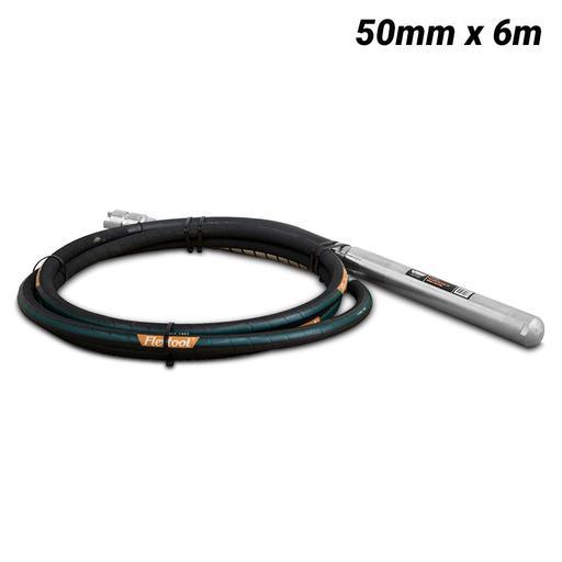 Flextool FT201796-UNIT (FVP50-6) 50mm x 6m Flexshaft Steel Tip Concrete Vibrator