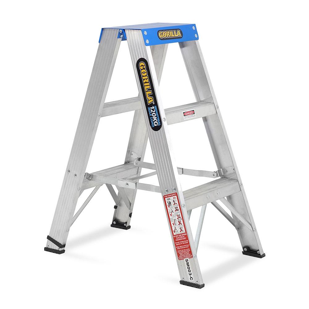 Gorilla SM003C 3Step 0.9m Aluminium Double Sided Step Ladder