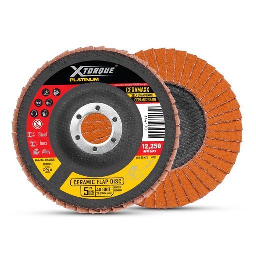 Xtorque XPC40125-10 Platinum 125MM Premium 40 Grit Ceramic Flap Disc Made In Germany-10 Pack – image 3