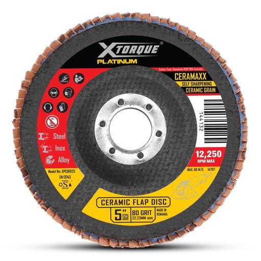 Xtorque XPC80125 Platinum 125MM Premium 80 Grit Ceramic Flap Disc Made In Germany – image 3