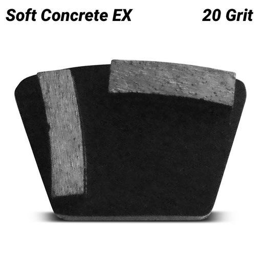 Flextool FT1ABE20-UNIT Bladetec® 20 Grit Quick-Fit Soft Concrete EX 2 Segment Grinding Shoe