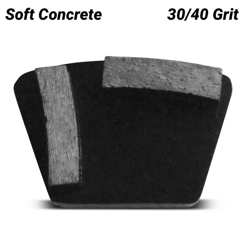 Flextool FT124785-UNIT Bladetec® 30/40 Grit Quick-Fit Soft Concrete 2 Segment Grinding Shoe – image 1