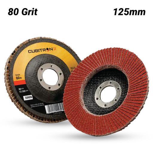 3M 7100011569 (65056) 125mm x 22mm Cubitron II 967A 80 Grit Flap Disc