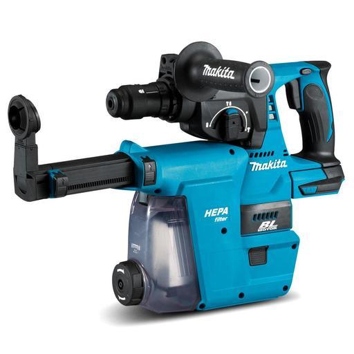 Makita DHR243ZJW 18V Li-Ion Cordless Brushless SDS Plus Rotary Hammer Drill with Dust Extractor DX07 - Skin Only