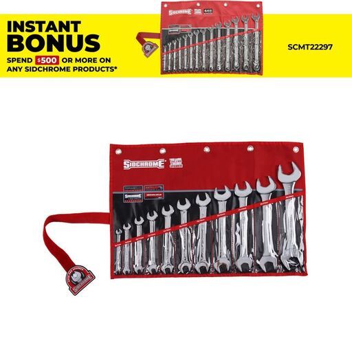 Sidchrome SCMT20213 11pce Metric Open End Spanner Set