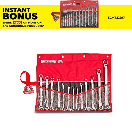 Sidchrome SCMT21100 13pce Ring Spanner Metric & AF Set