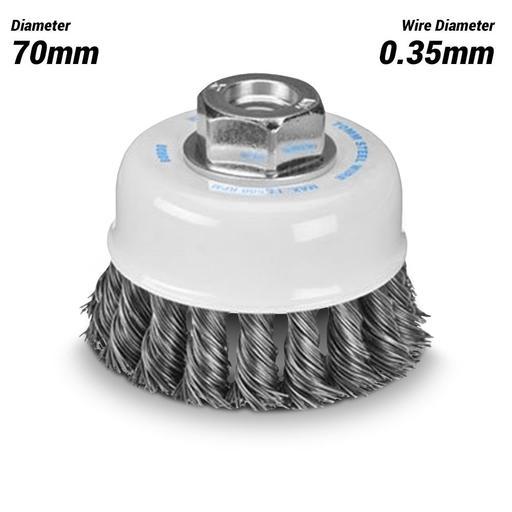Bordo 5100-70-3.35 70mm 1 Row 0.35mm Twist Knot Cup Brush