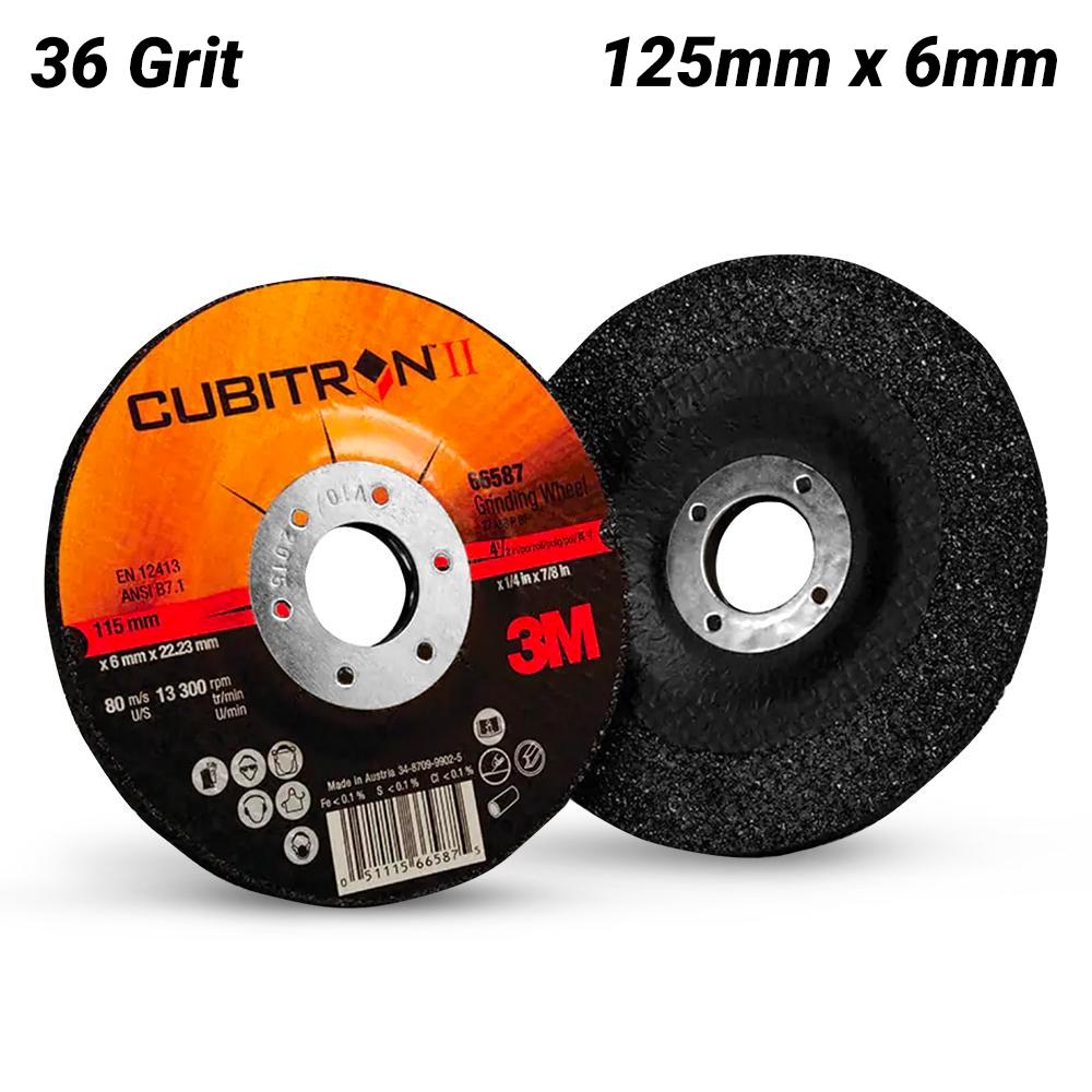3M XC991187995 125mm x 6mm x 22mm Cubitron II 36 Grit Depressed Centre Grinding Wheel – image 1