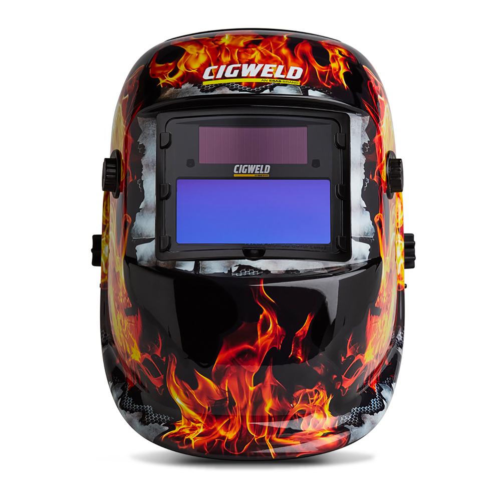 Cigweld 454335 WeldSkill AutoDarkening Welding Helmet FLAMING SKULL