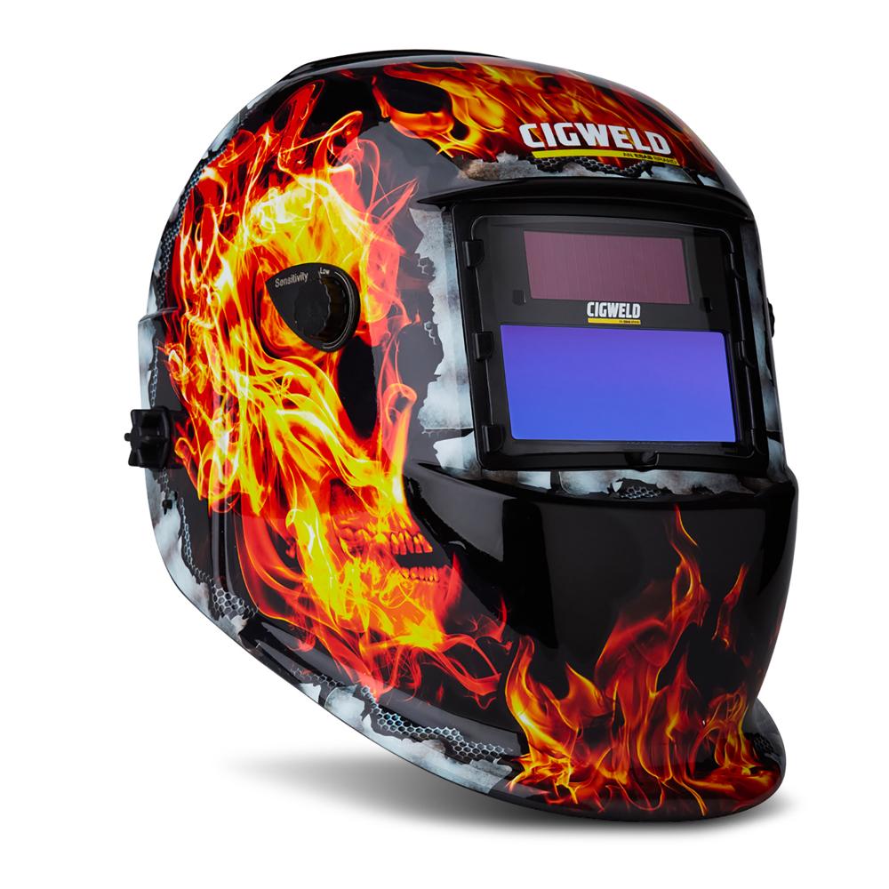 Cigweld 454335 WeldSkill AutoDarkening Welding Helmet FLAMING SKULL