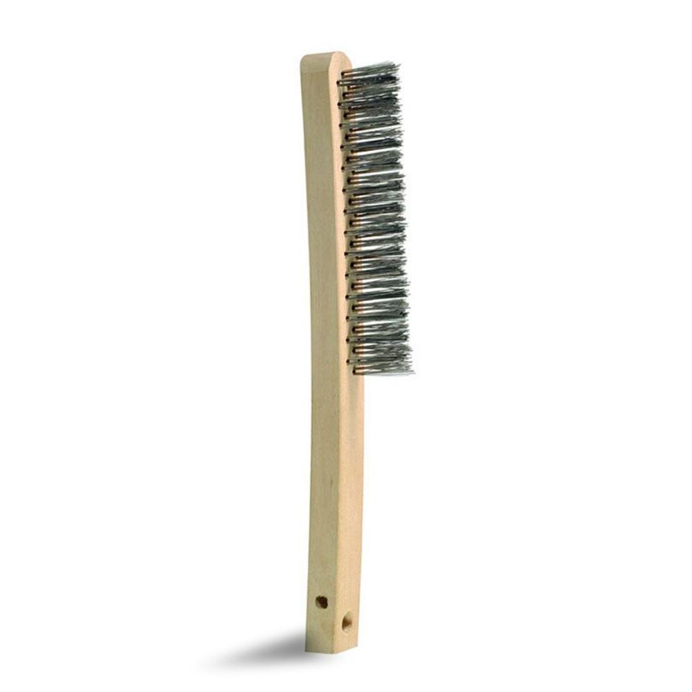 Bordo 5170-SW-3RC 0.35mm 3x14 Rows Steel Wire Long Wooden Handle Convex Brush  – image 1