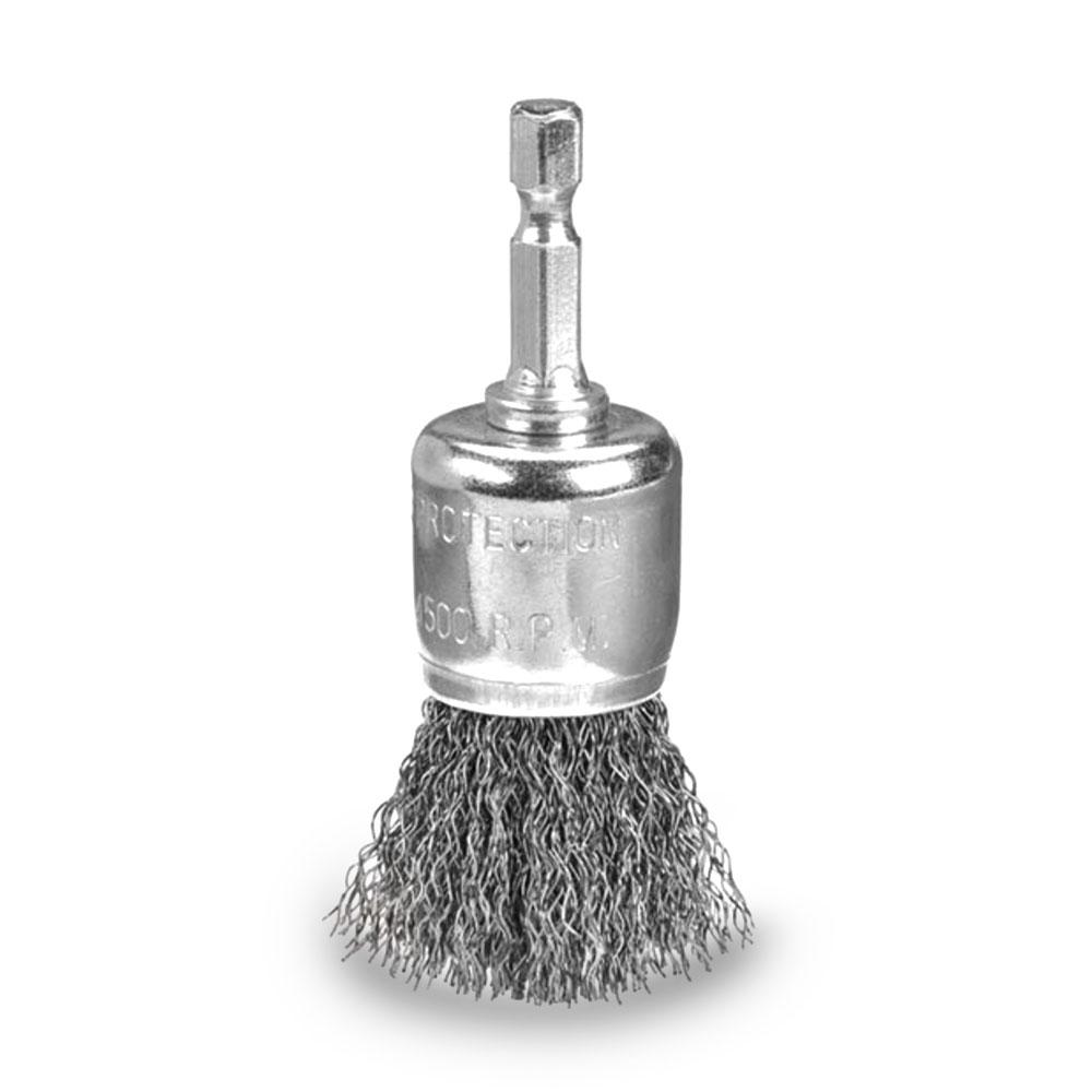 3M 513425S 25mm Steel Crimp Wire End Brush with Hex Shank