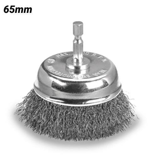 Bordo 5130-65S 65mm Steel Crimp Wire Cup Brush with Hex Shank 