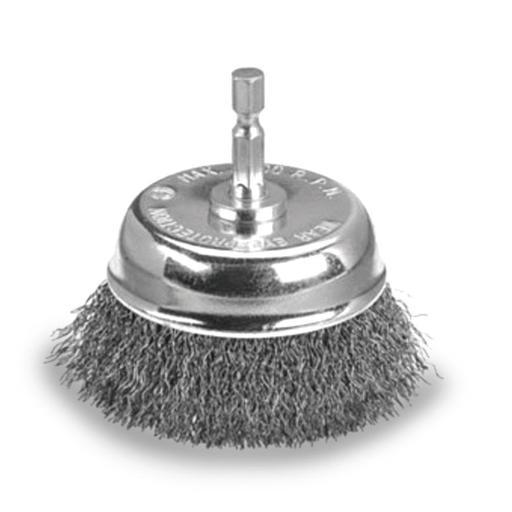 Bordo 5130-50S 50mm Steel Crimp Wire Cup Brush with hex shank  – image 2