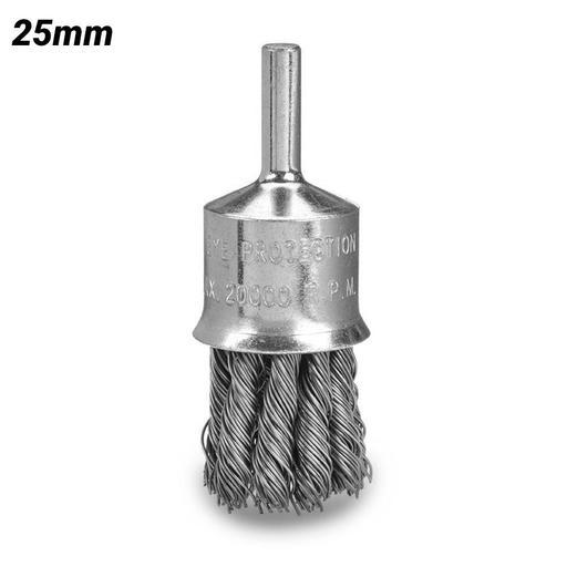 Bordo 5120-25.5 25mm 0.5mm 316 Stainless Wire High Speed Twist Knot End Brush - Stainless Steel 