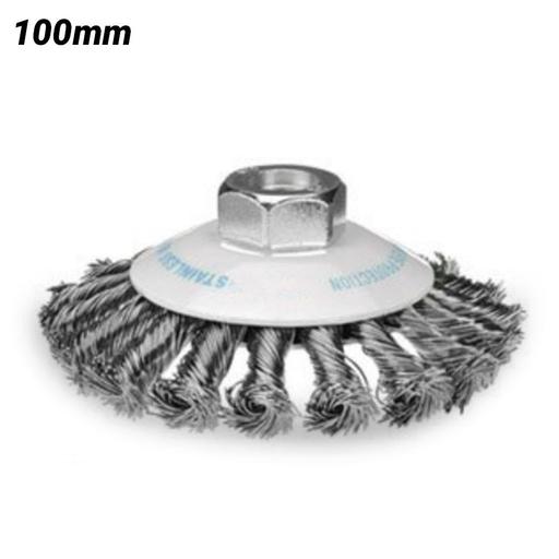 Bordo 5112-100-3.5 100mm 1 Row 0.50mm Steel Wire Twist Knot Bevel Brush 