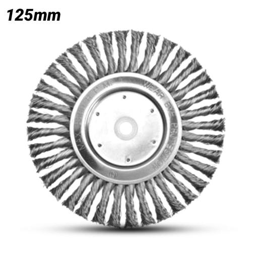 Bordo 5107-125.5 125mm 0.5m Twist Knot Stainless Steel Wire Wheel with 22.2mm bore