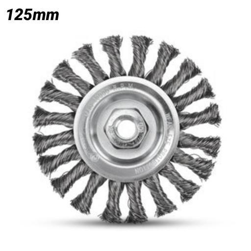 Bordo 5106-125-3.5 125mm 0.5mm Twist Knot Wheel with M14 x 2.00 thread 